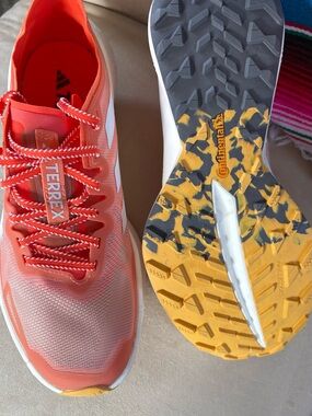 NEW Women's Orange Continental Trail Running Shoes with Yellow Grip Sole